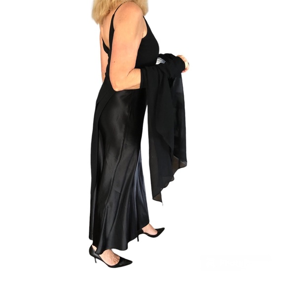 Mark Edwards Evening Gown skinny straps Aline almost floor length satiny size 8 - Picture 2 of 7